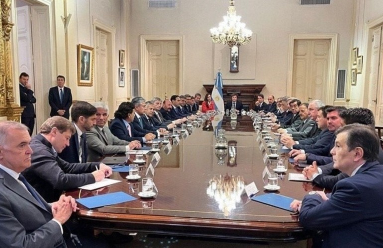 La primera reunión de Milei con gobernadores luego de asumir. (Presidencia de la Nación)