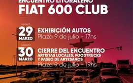 Imagen de #Cultura | Encuentro Litorale&ntilde;o Fiat 600 Club en la plaza 9 de julio