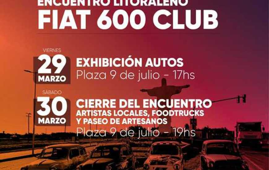 Imagen de #Cultura | Encuentro Litorale&ntilde;o Fiat 600 Club en la plaza 9 de julio