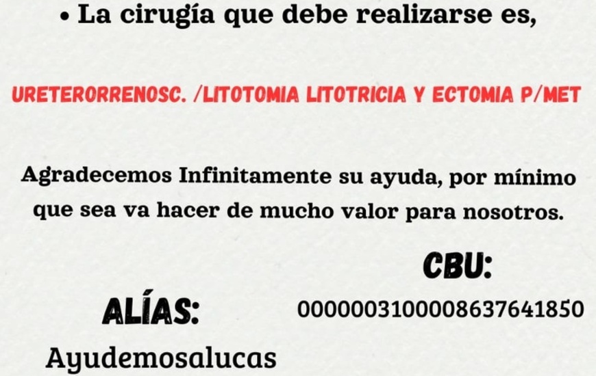 Imagen de Lucas Nieva necesita operarse y se lanz&oacute; una colecta solidaria