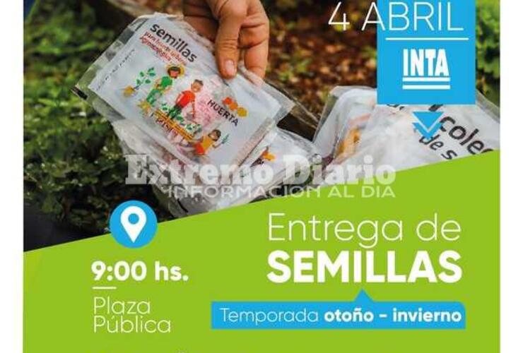 Imagen de Fighiera: Entrega de semillas del programa ProHuerta