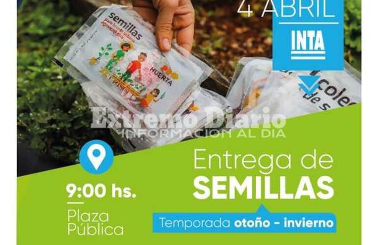 Imagen de Fighiera: Entrega de semillas del programa ProHuerta