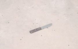 El cuchillo secuestrado en la casa de la denunciante.