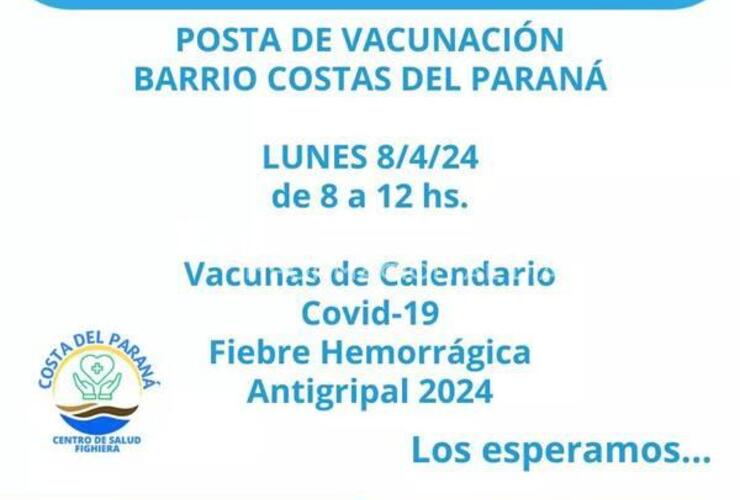 Imagen de Fighiera: Posta de vacunación en el Centro de Salud del barrio Costa del Paraná