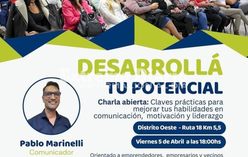 Imagen de Hoy: Charla para emprendedores en el Distrito Oeste de Alvear