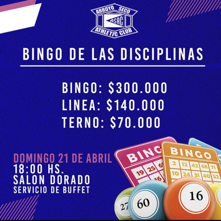 Imagen de Bingo de las Disciplinas en A.S.A.C.