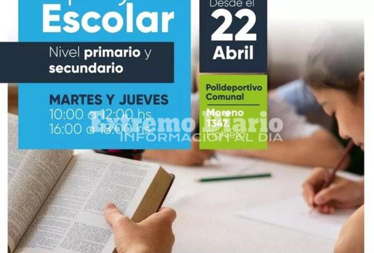 Imagen de Fighiera: Comienzan las clases de apoyo escolar