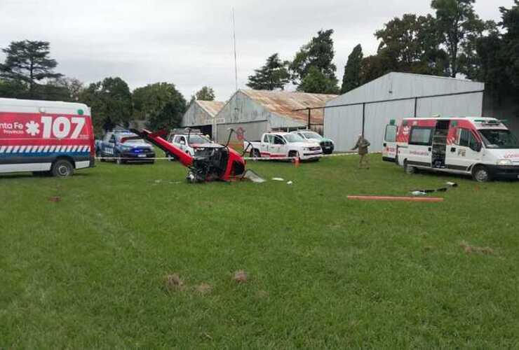 Imagen de Pueblo Esther: dos heridos al estrellarse un helicóptero, entre ellas un avezado piloto policial