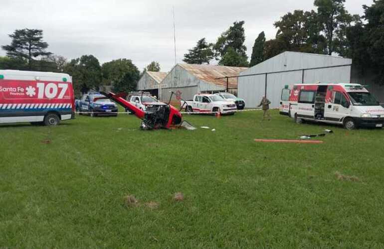 Imagen de Pueblo Esther: dos heridos al estrellarse un helicóptero, entre ellas un avezado piloto policial