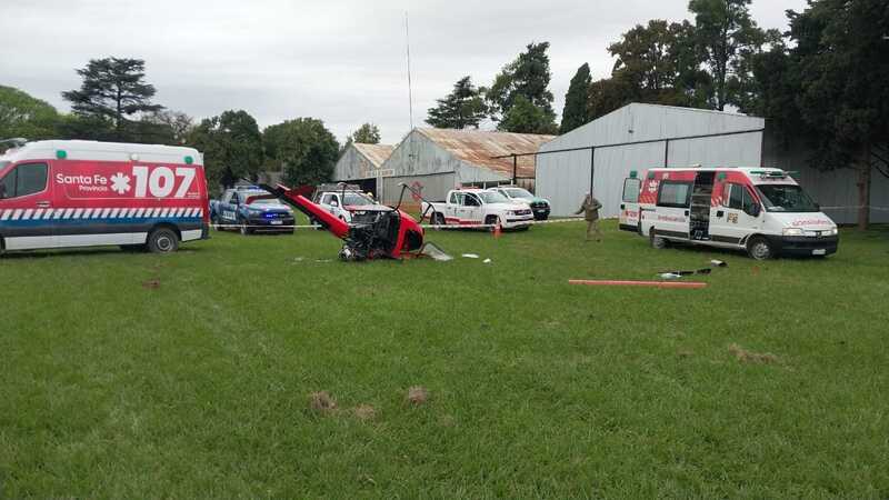 Imagen de Pueblo Esther: dos heridos al estrellarse un helic&oacute;ptero, entre ellas un avezado piloto policial