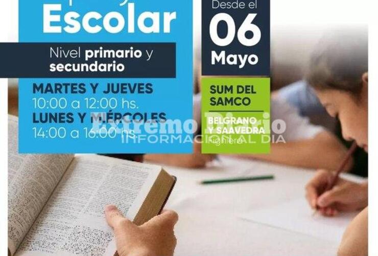 Imagen de Comienzan las clases de apoyo escolar en Fighiera