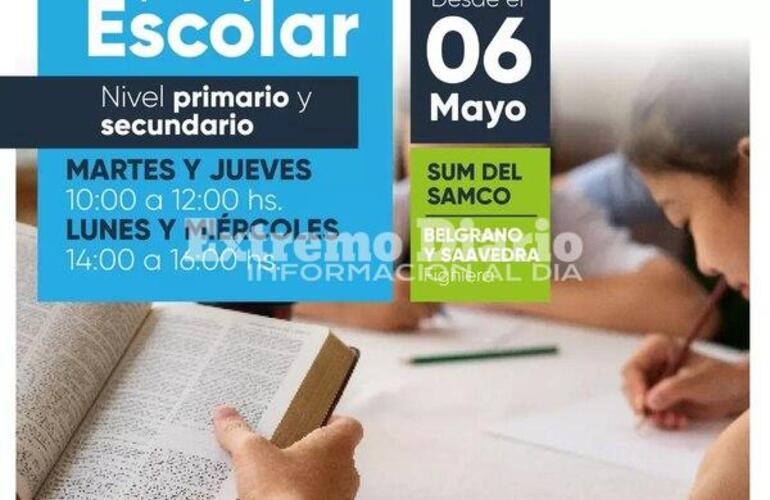 Imagen de Comienzan las clases de apoyo escolar en Fighiera