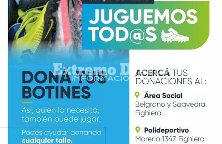 Imagen de Fighiera: Campaña de donación de botines