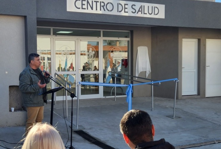 José "Pepe" López, presidente comunal, durante la ceremonia