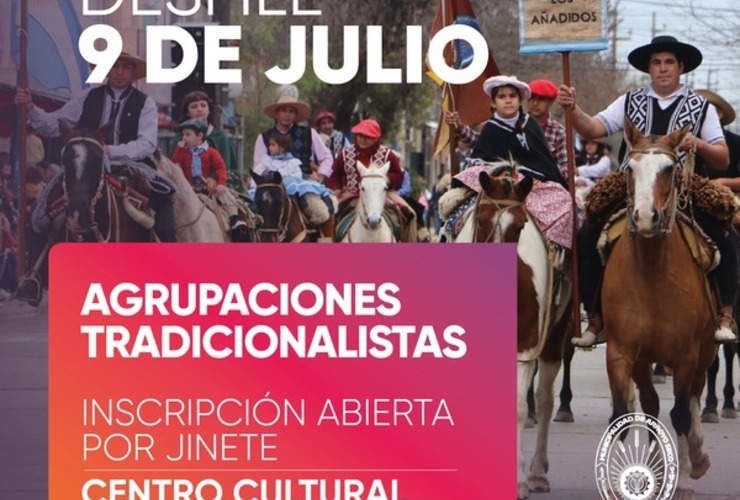 Imagen de Por el desfile del 9 de julio: ¡Atención agrupaciones tradicionalistas y jinetes!