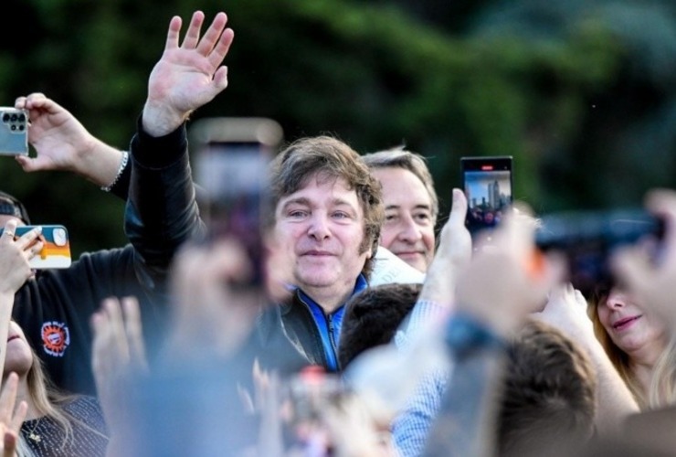 Noviembre de 2023: la &uacute;ltima visita de Milei a Rosario, antes de ganar las elecciones presidenciales. (Alan Monz&oacute;n/Rosario3)