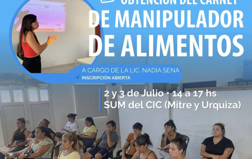 Imagen de Nueva capacitaci&oacute;n para la obtenci&oacute;n del carnet de Manipulador de Alimentos.