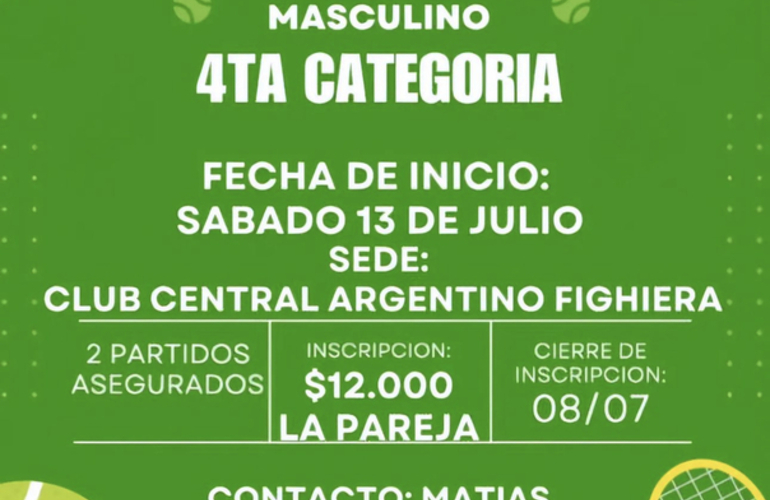 Imagen de Torneo de Dobles Masculino en Central Argentino.