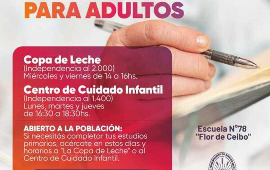 Imagen de Escuela Primaria para adultos en "La Copa de Leche" y el Centro de Cuidado Infantil